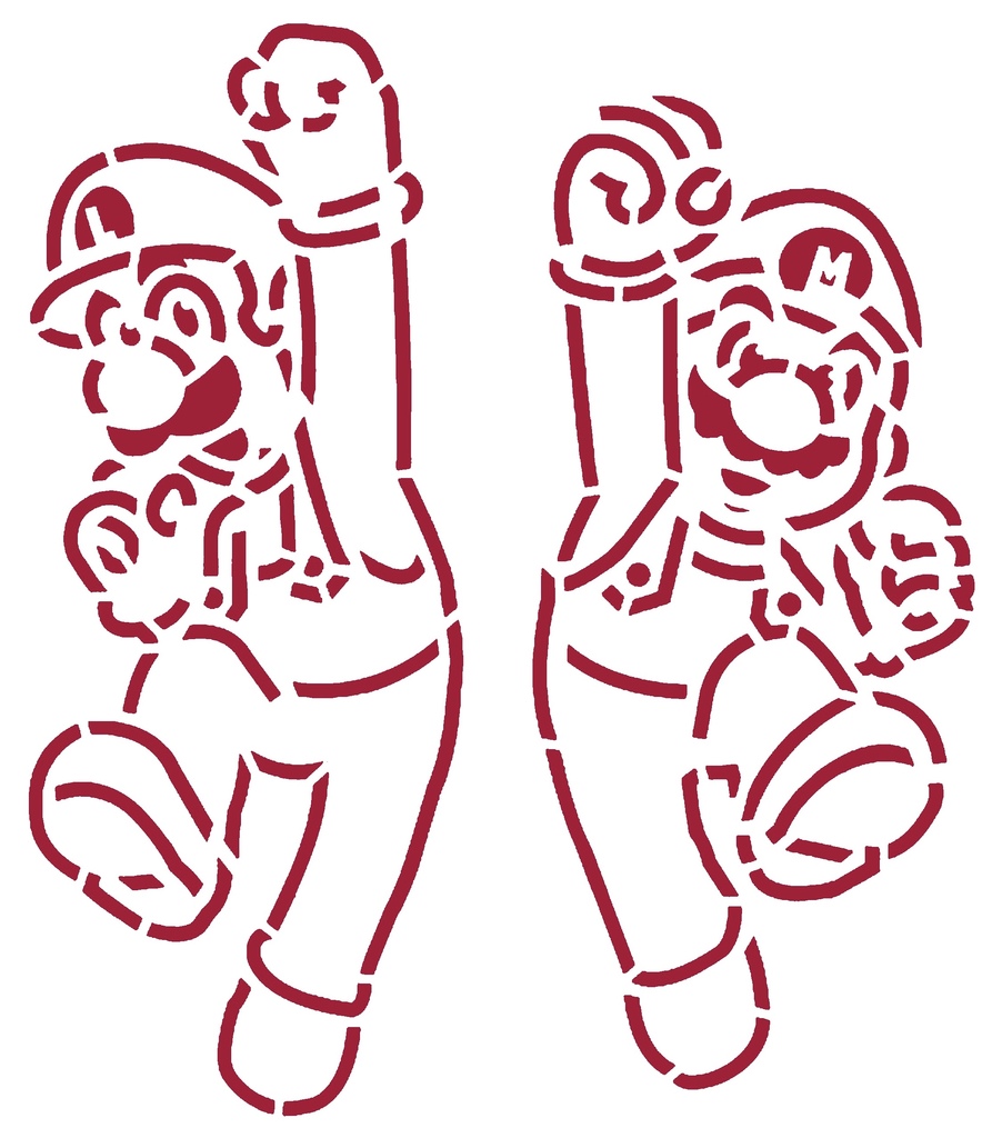 Mario and Luigi stencil