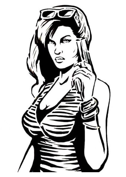 GTA chick stencil