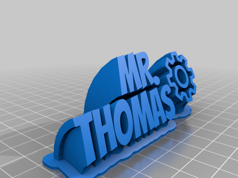My Customized Sweeping 2-line name plate (text)mr thomas