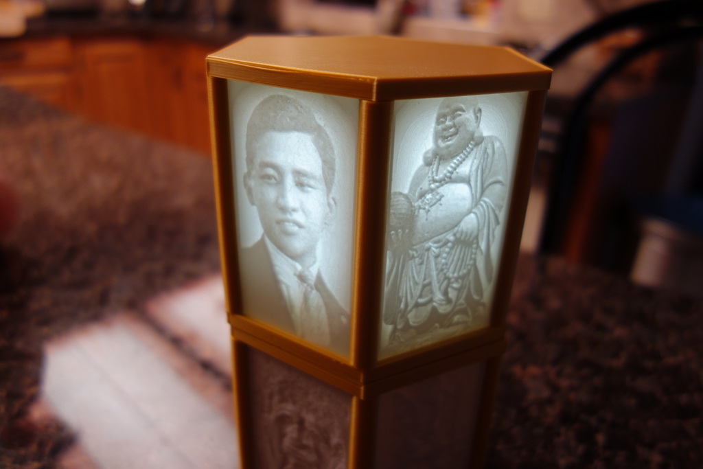 Hexagonal Lithophane Lamp