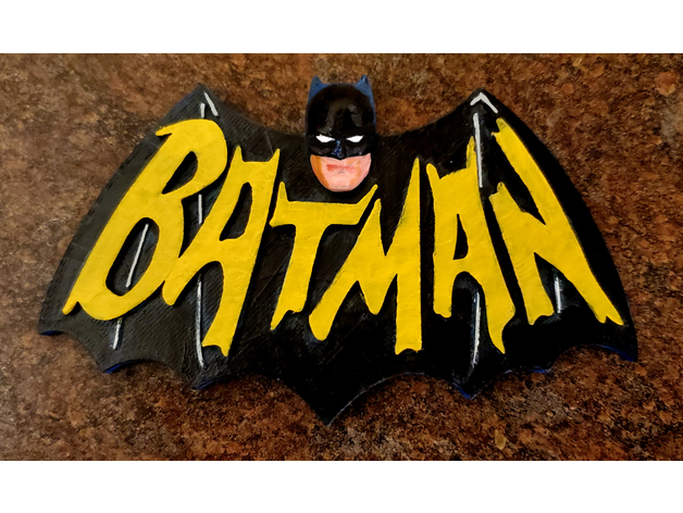 Batman 1966 tv series logo with 3d face by Randy1965 - Thingiverse