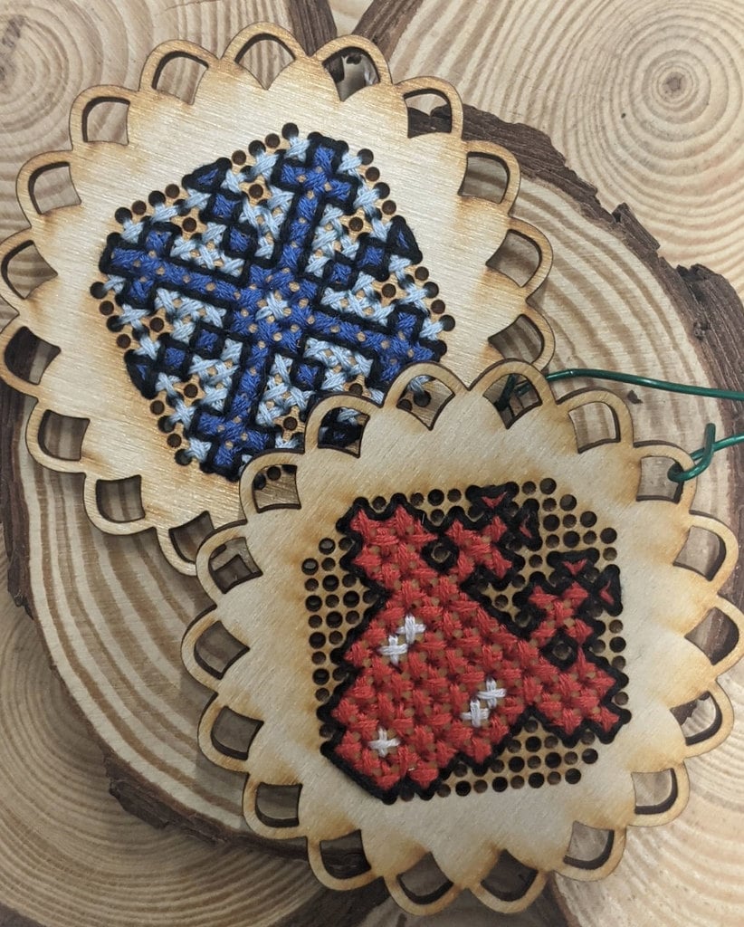 Laser Cut Cross Stitch Ornaments