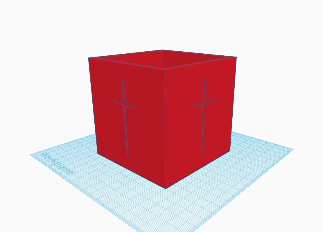 Square Flower ot with Cross