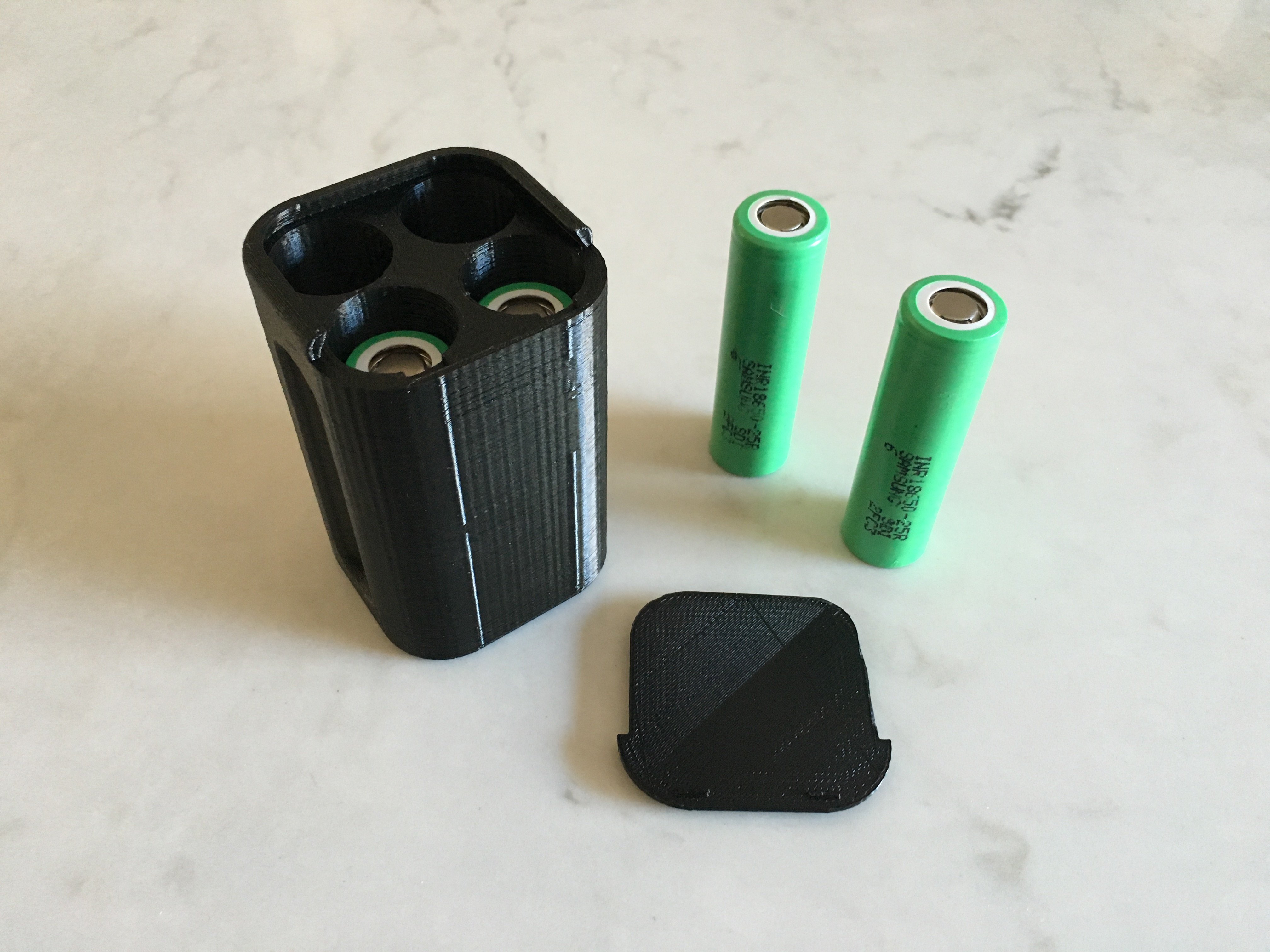 18650 Battery Storage slide top box - quad battery