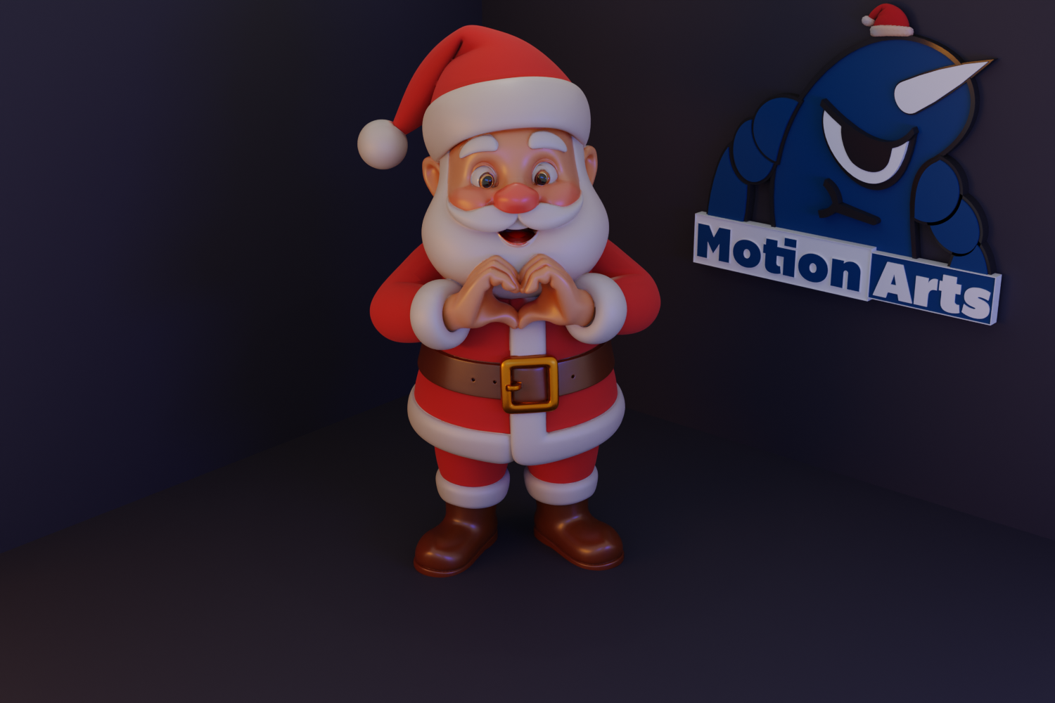 Papai Noel Fazendo Coração com as Mãos