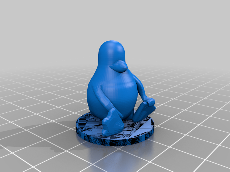 Tux the Linux penguin on a stand