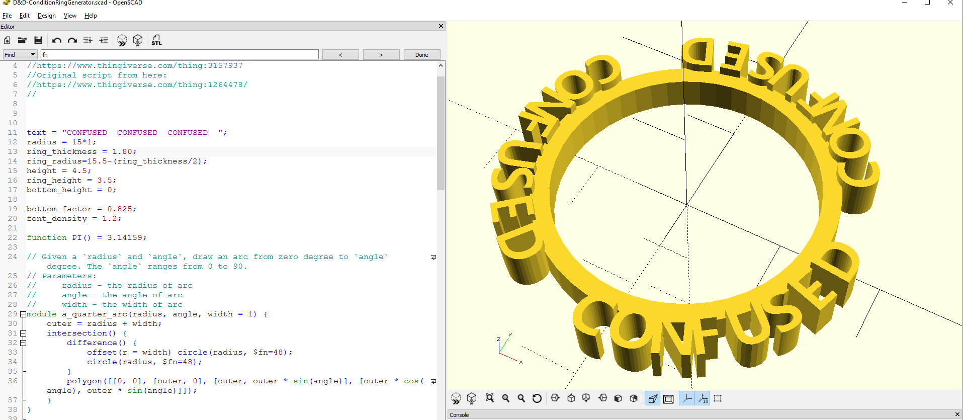 D&D Condition Ring Generator (SCAD)