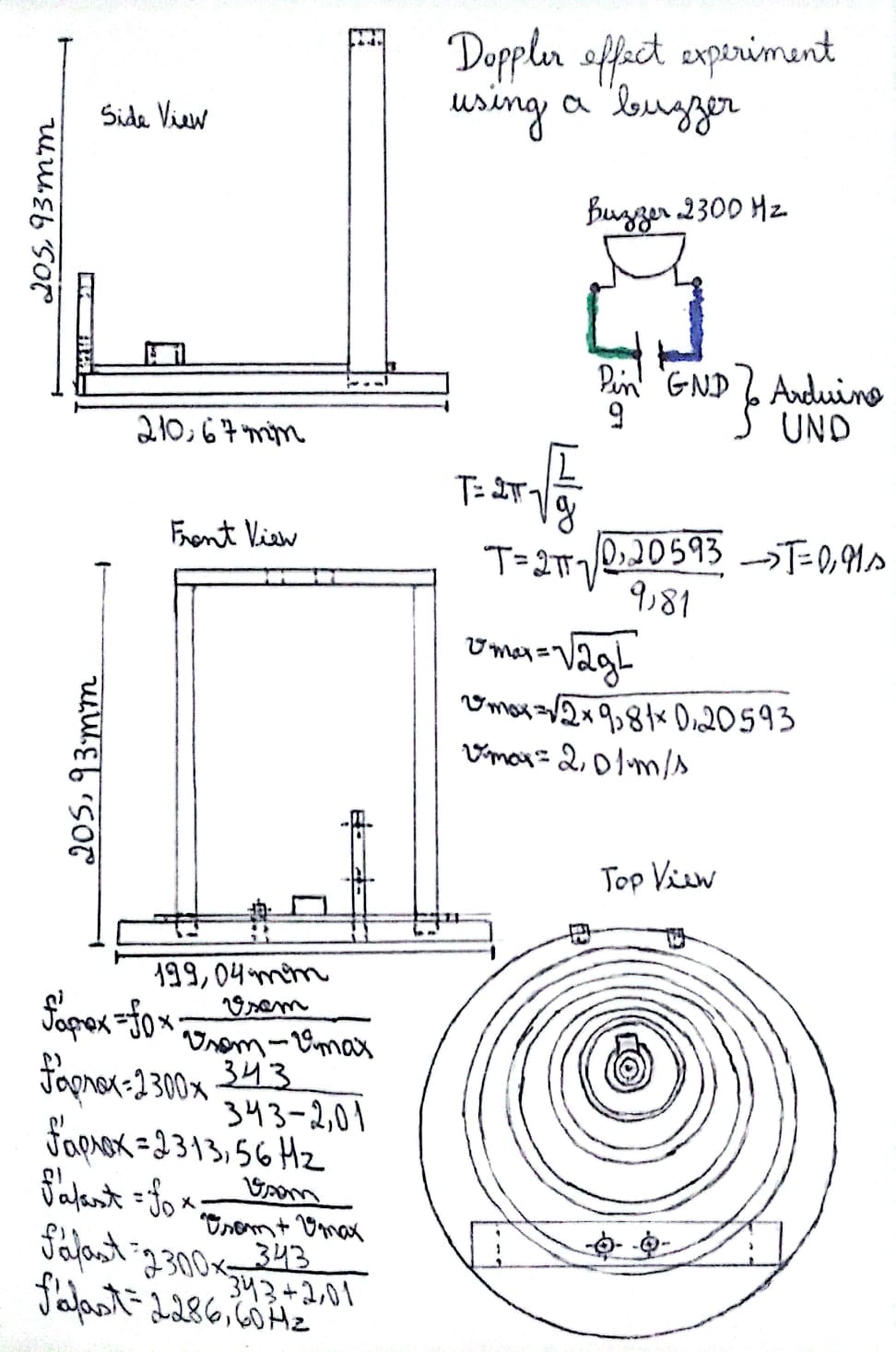 Doppler effect Experiment using a buzzer