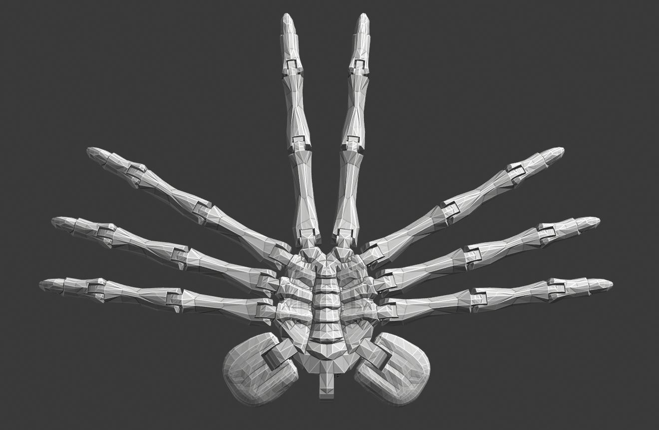 2 parts alien flexi-Facehugger, print it bigger !