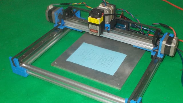 025-Homemade Laser Robotic Drawing Plotter Draw Mill 3D Printer Arduino DIY X Y Axis Slide Linear Frame
