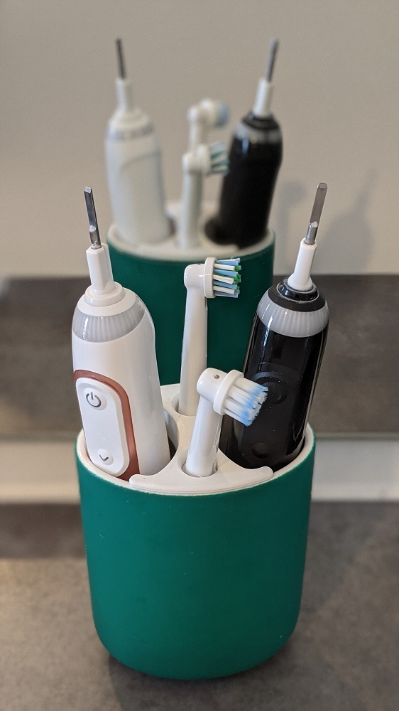 Adapter for Oral-B brush heads on Ikea Ekolon toothbrush holder
