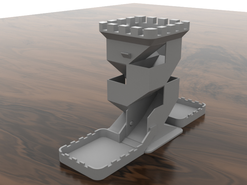 Dice Tower with Fold-Up Trays, Aligned + Optimized Big Version