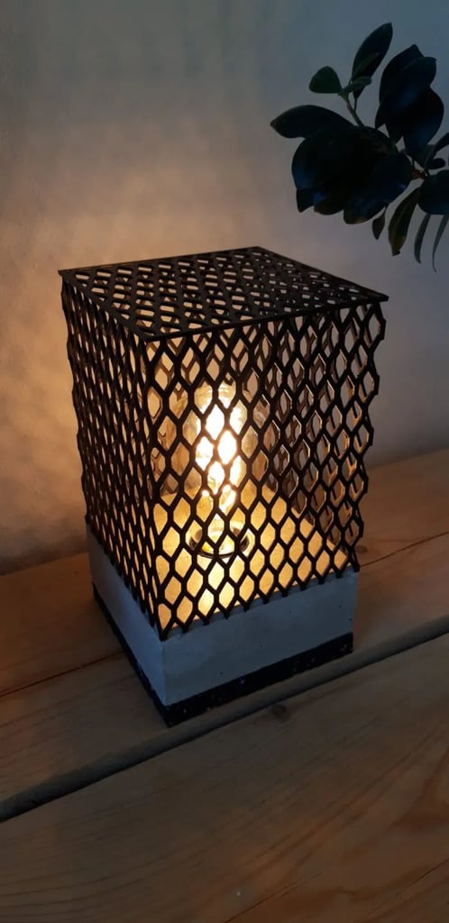 Industrial lamp with concrete base