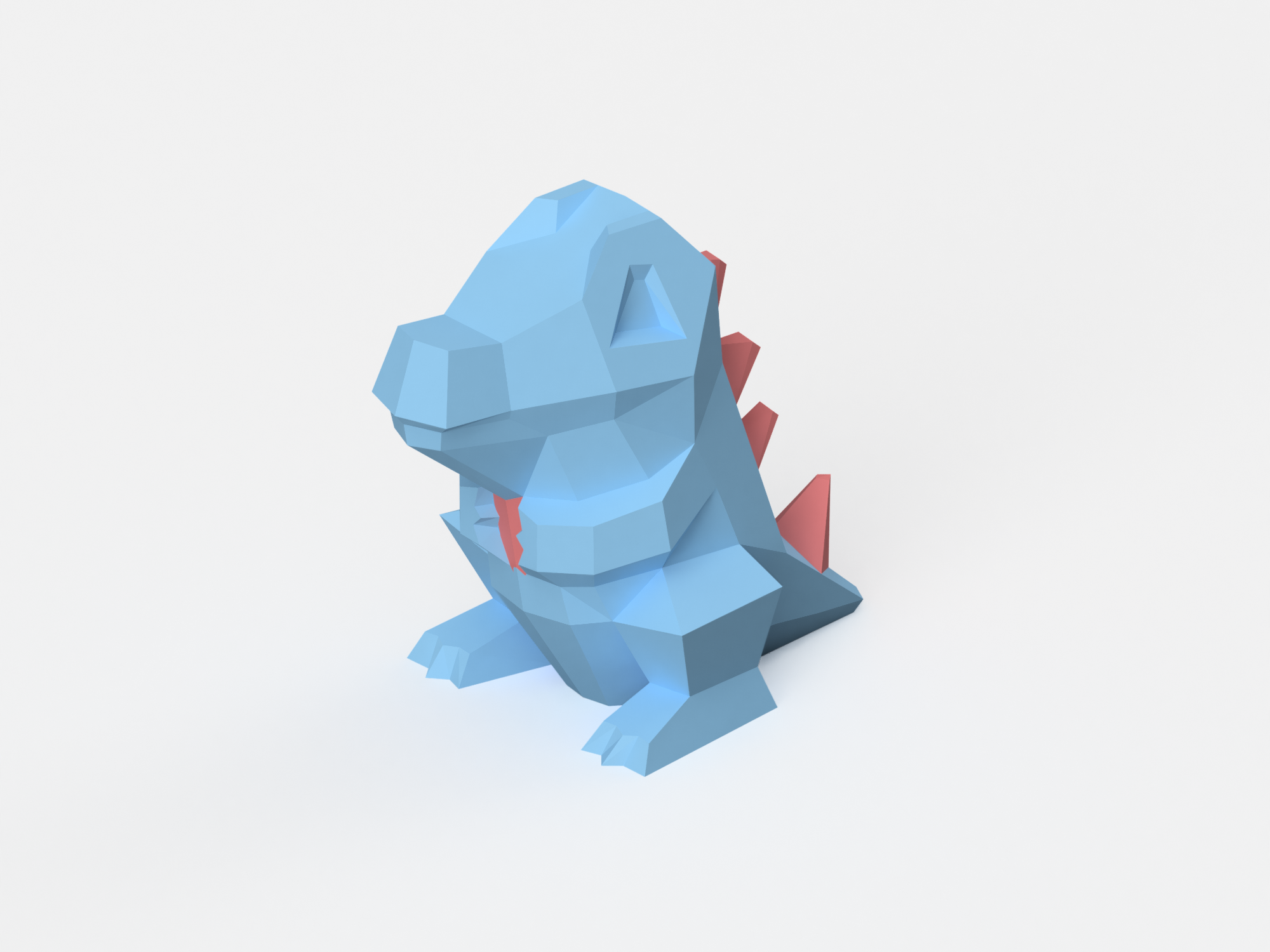 Low-Poly Totodile - Dual Extrusion version