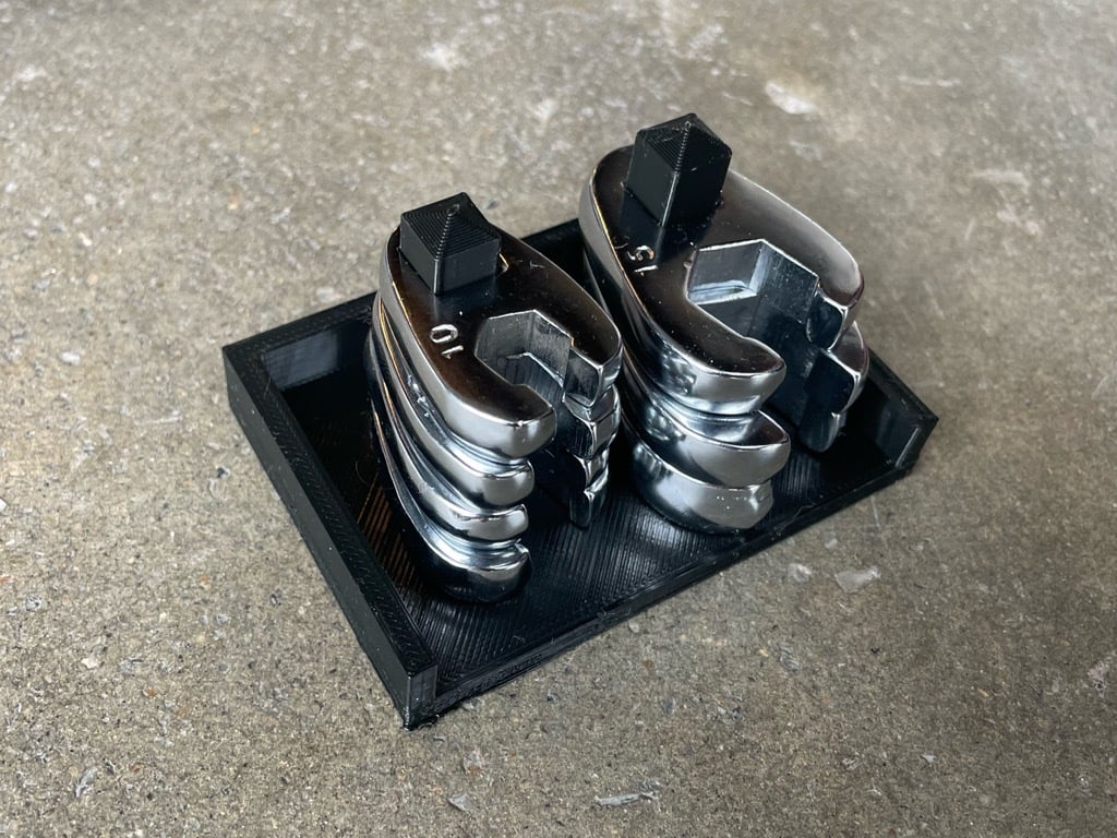 Crowfoot wrench holder rack organizer 3/8" Stackable