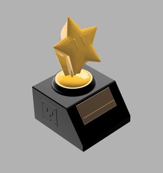 MarioKart Star Trophy w/Base + Placarding