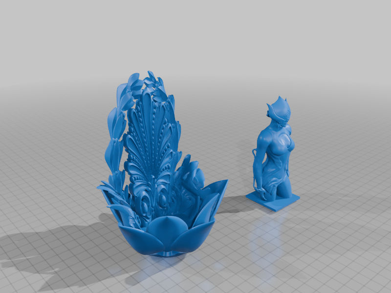 Warframe Lotus Statue (with Lotus Flower)