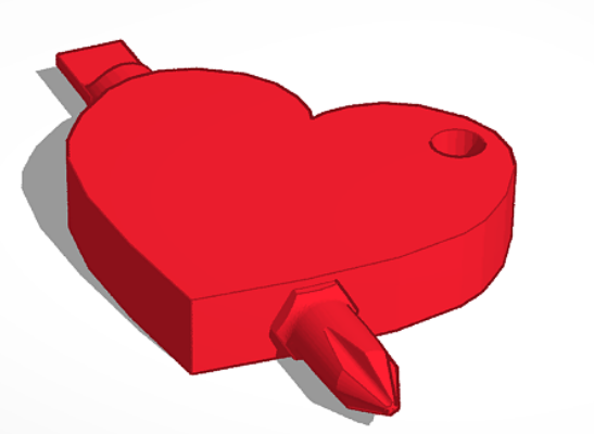 Arrow Through Heart Screw Driver Keychain