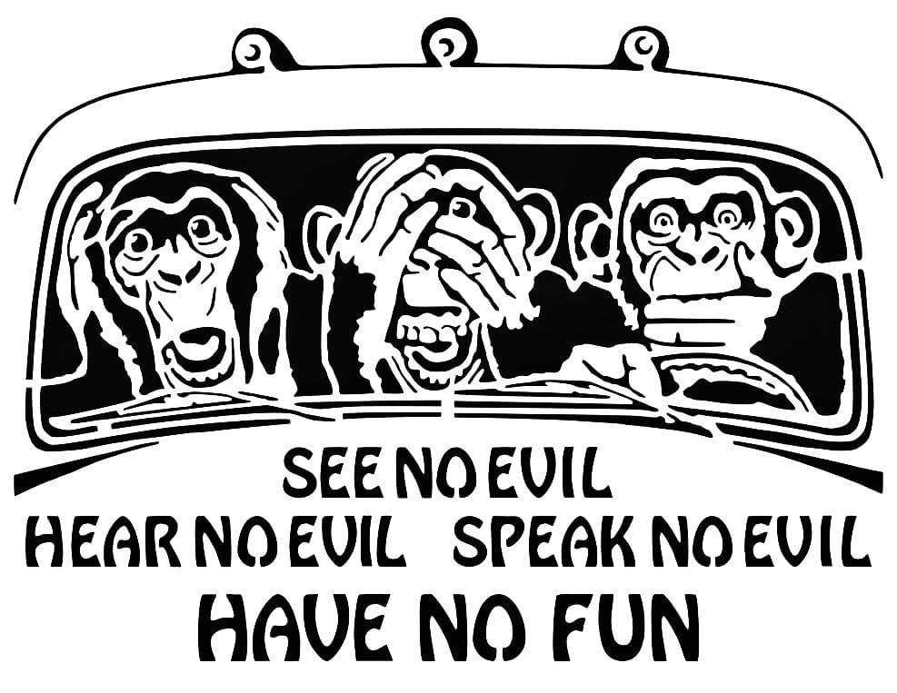 3 Wise Monkeys stencil
