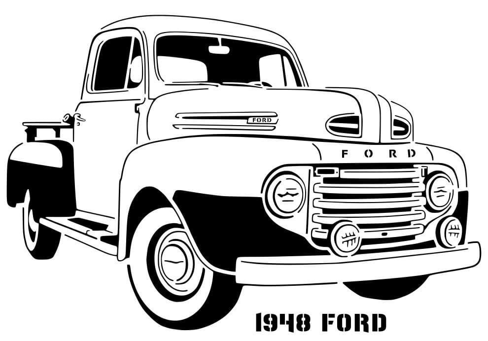 1948 Ford Pickup stencil