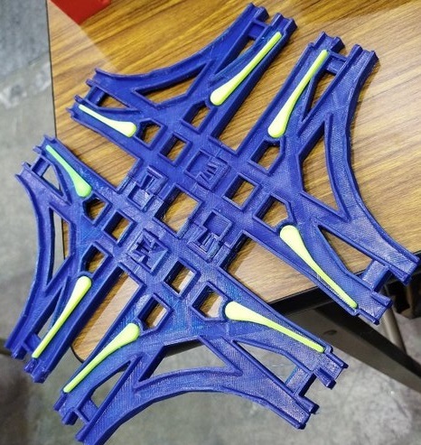 Double track intersection point for plarail