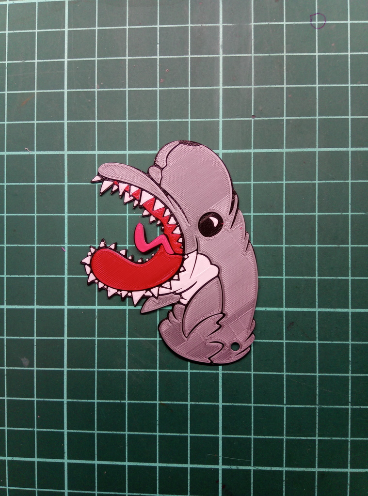Angry dolphin keychain