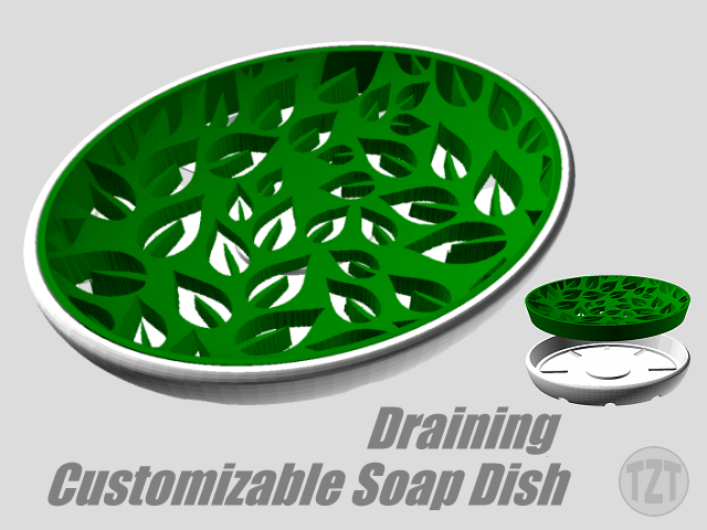 Customizable Draining Soap Dish with Decorative Insert