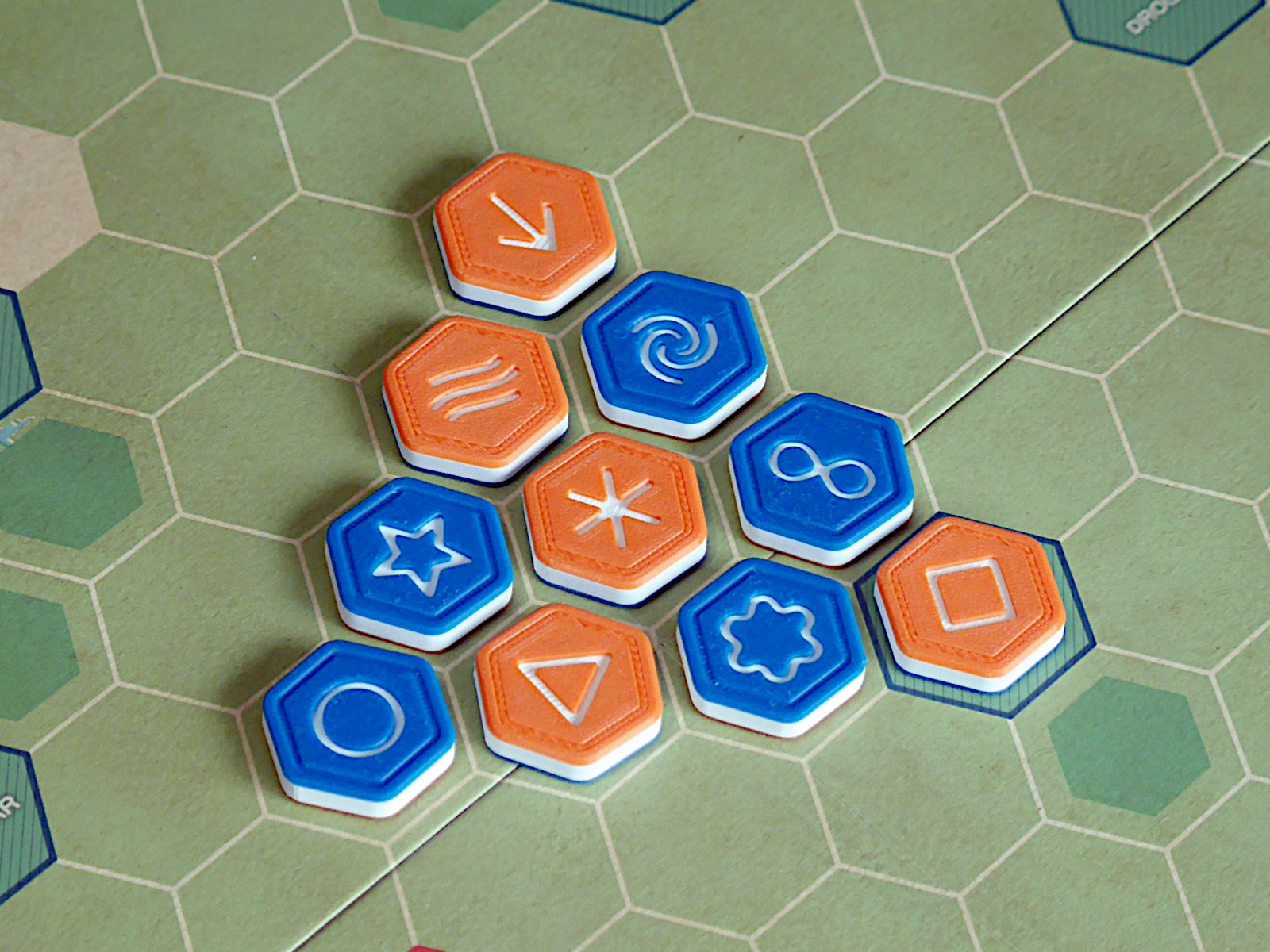 Abstract Hexagon Game Pieces