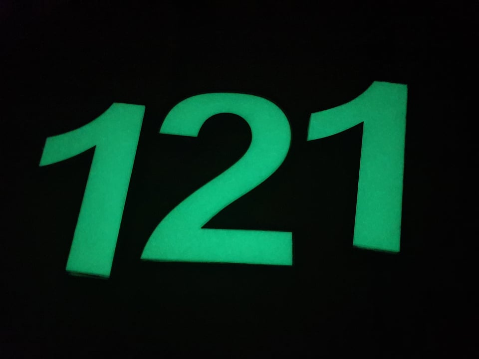 Glow in the dark house numbers