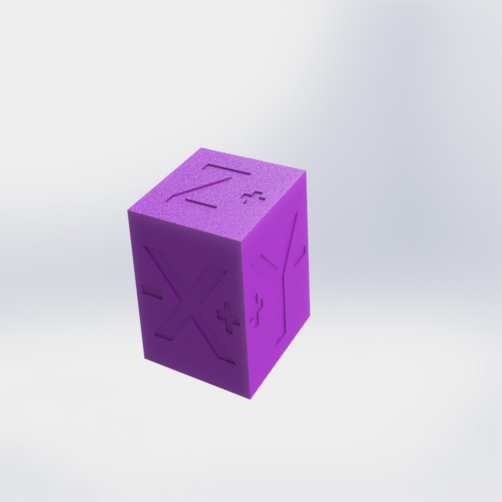 100mm Default Calibration Test Cube with Embossed Directions