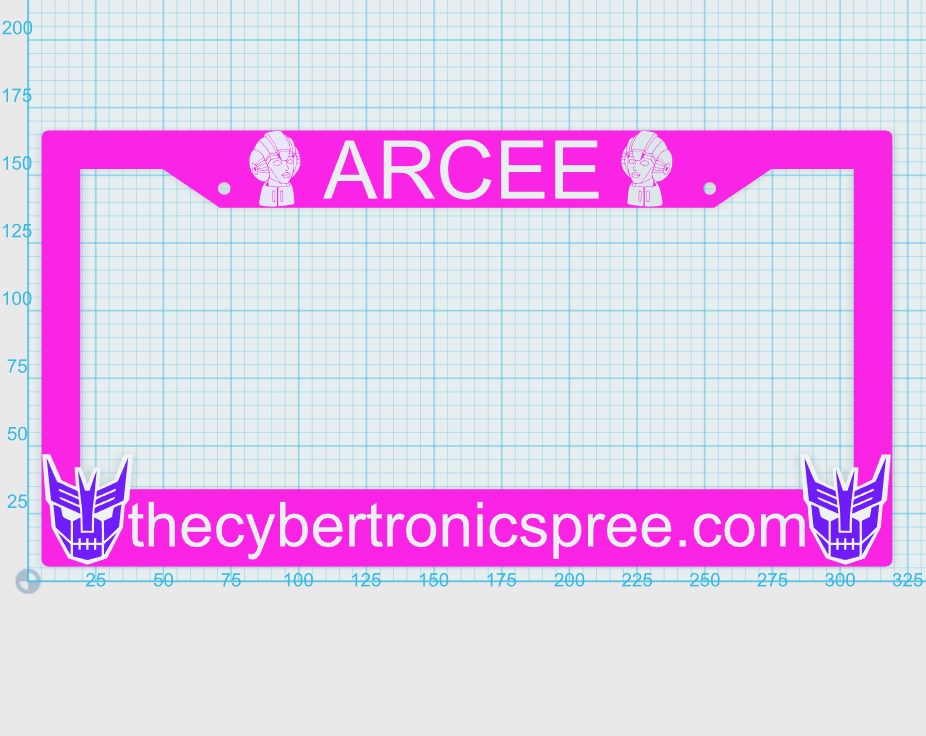 The Cybertronic Spree License Plate Frame #1 (Arcee)