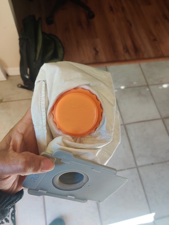 Robot vacuum bag emptying hole for irobot roomba and others