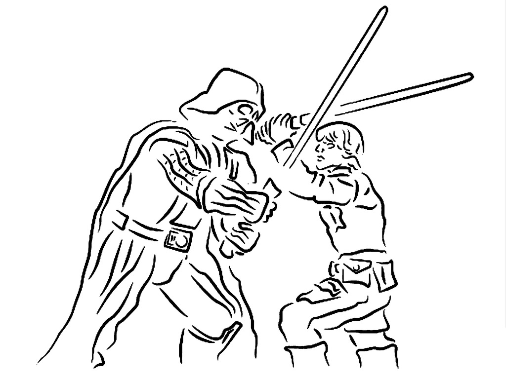 Darth Vader vs Luke stencil