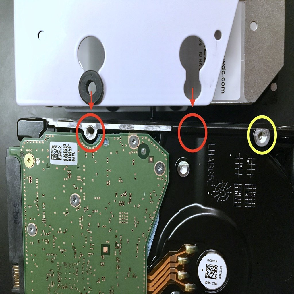 FractalDesign Node 304 Case: Mounting Extender for Western Digital HDDs (fixes missing screw hole problem)