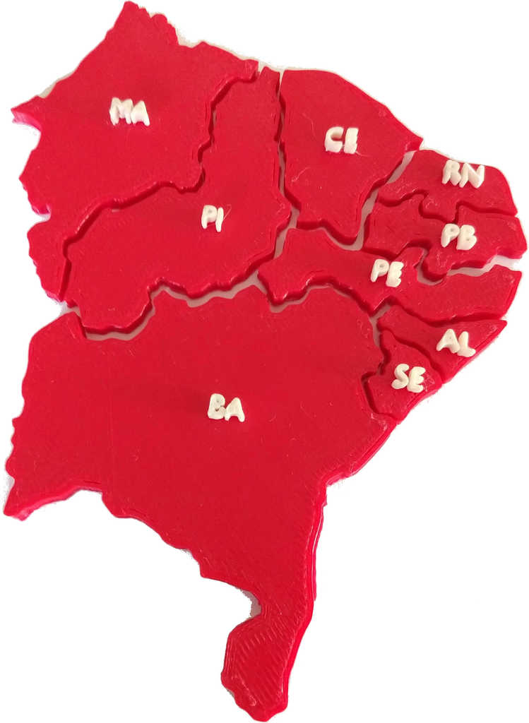 Quebra Cabeças com Mapa do Nordeste do Brasil - Puzzle Northeast Brazil