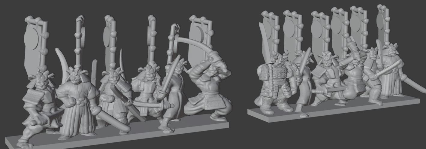 Samurai Swordsmen Warband Wargaming Warmaster Revolution Ancients Japan Nippon Dungeons and Dragons Warhammer