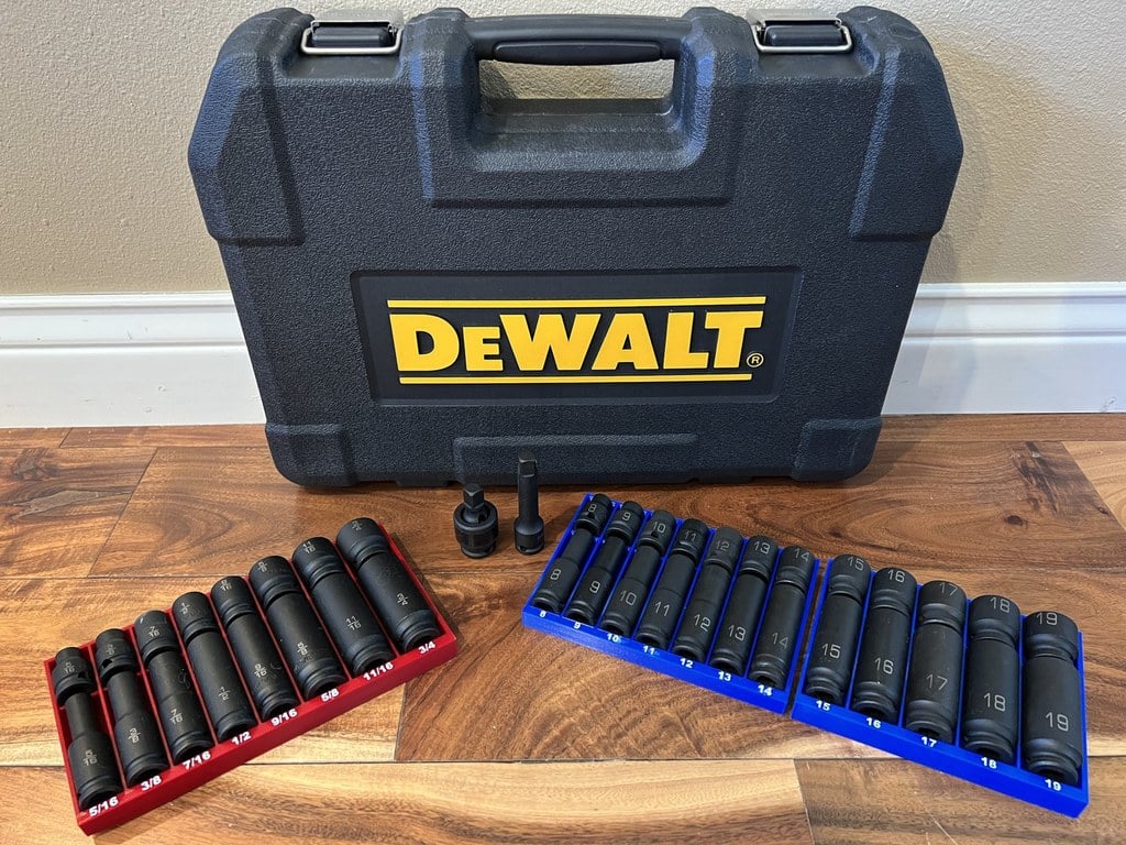DeWalt 42pc 3/8in Drive Impact Socket Set Tray/Holders