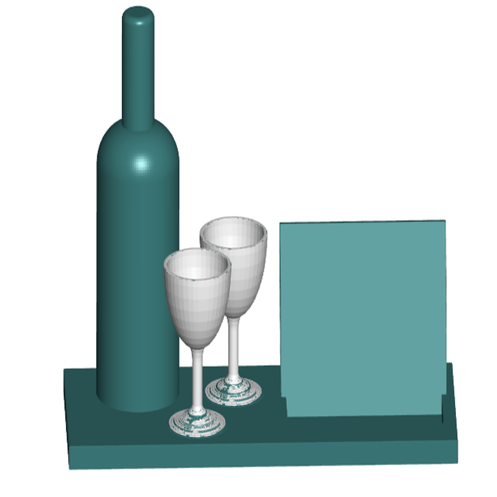 Wine Bottle / Glasses Business Card Holder (Expandable)