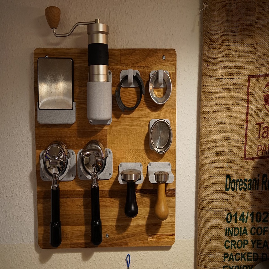 Espresso Tools Wallmounts (Tamper, Funnel, Grinder, Bewista Smart Scale, Portafilter)