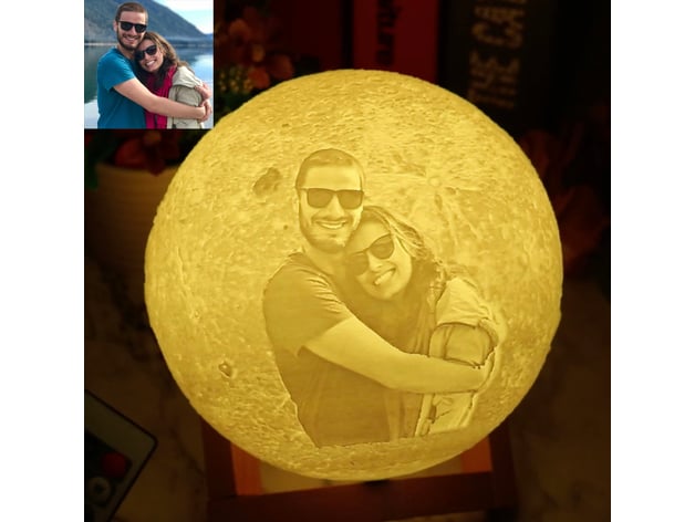 Customizable Moon Lamp With Photo By Duodetection Thingiverse