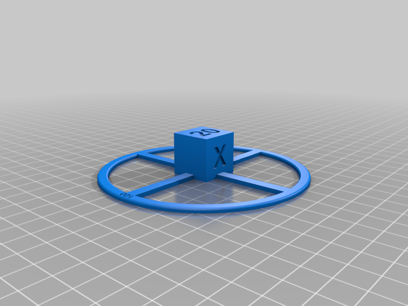 Round plus cube printer test rond carré XYZ 20 mm circle 100 mm