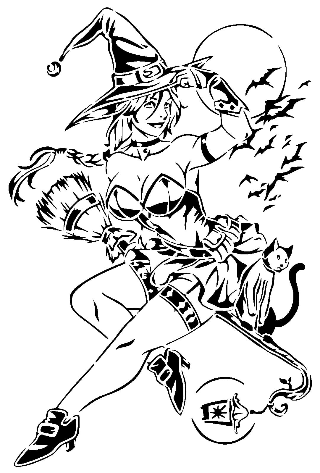 Witch stencil 10