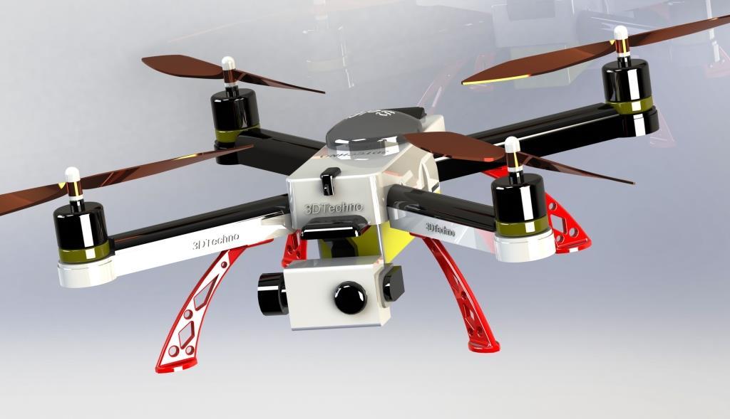 Frame for 3D printing of a quadcopter 3DTechno