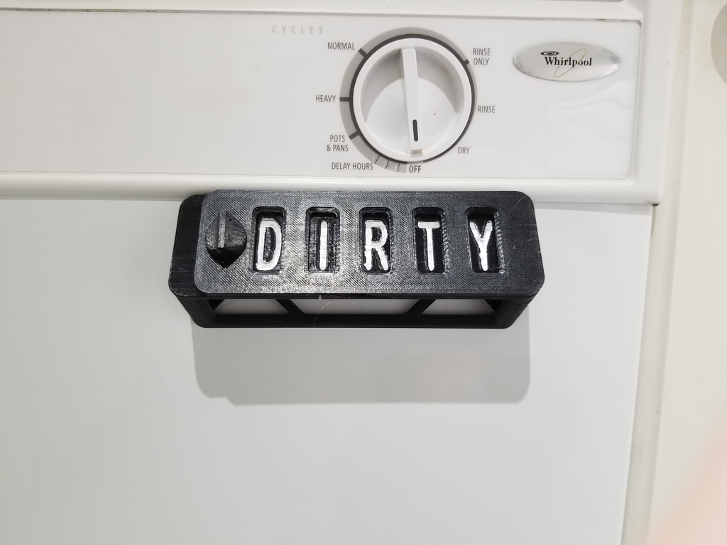 Angled Sliding Word Changing Dishwasher Sign