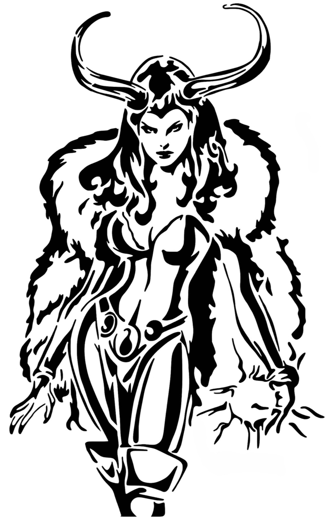 Female Loki stencil 2