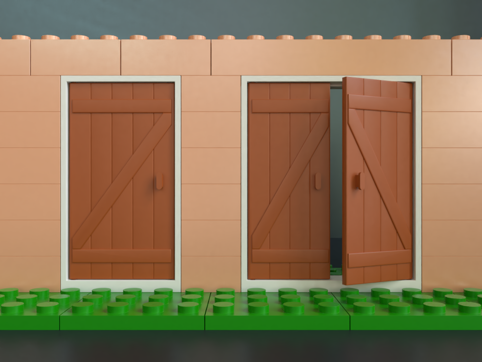 Lego compatible wooden doors