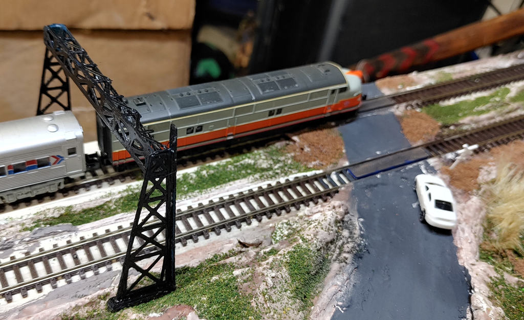 N Scale Road Crossing and road forms