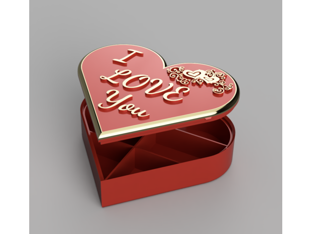 Heart Box V2 With Internal Dividers