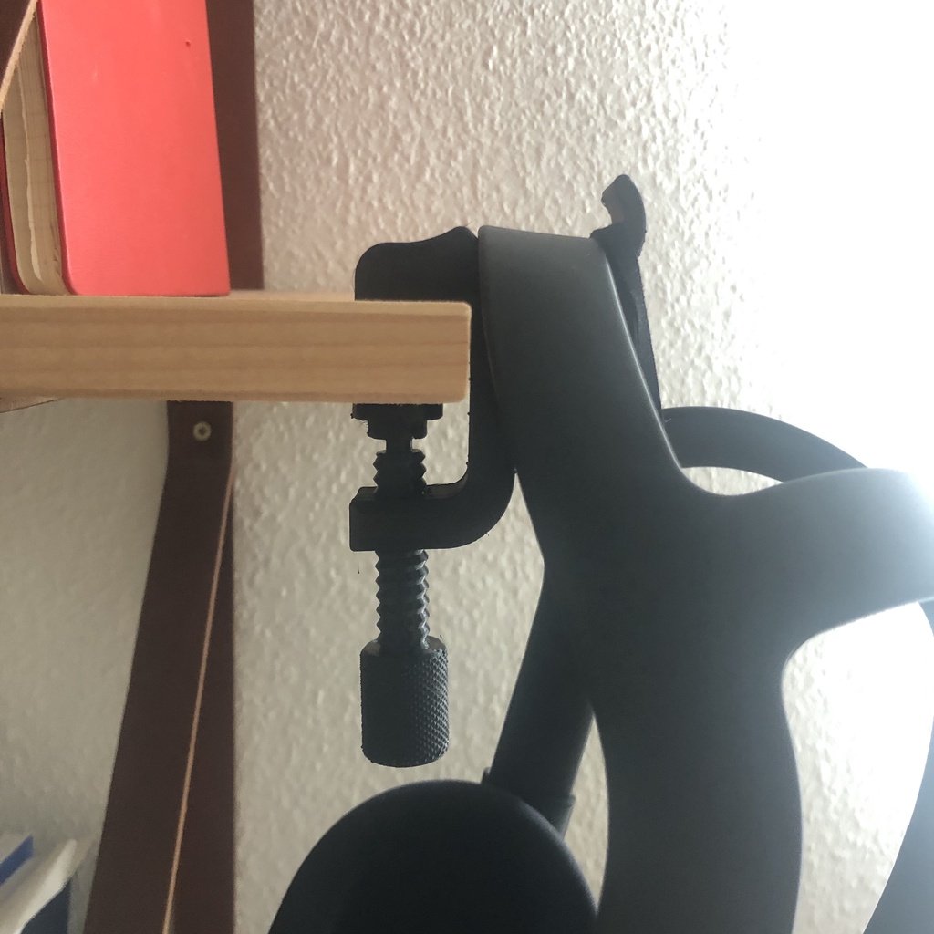 G-clamp with hook (for headphones etc.)