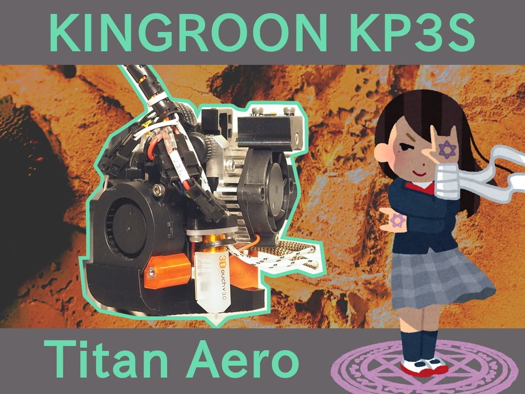 KINGROON KP3S Titan Aero mount (Stock heater block / Volcano heater block )